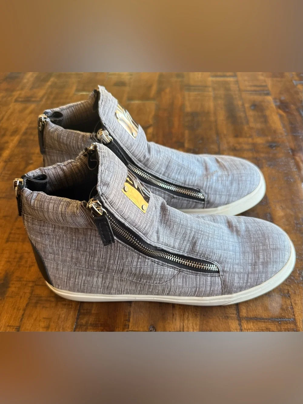Giuseppe Zanotti Men’s Gray High-Top Designer Sneakers